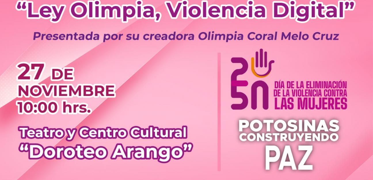 Conferencia sobre la Ley Olimpia, este lunes, en el teatro Doroteo Arango en Soledad
