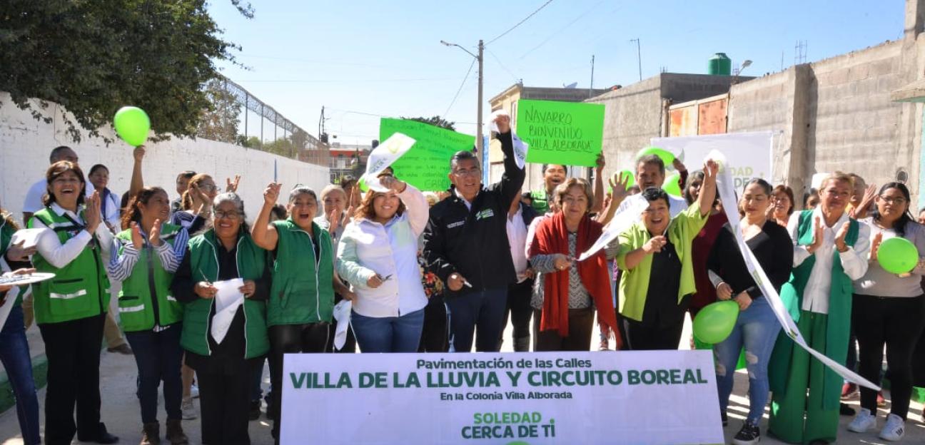 En Villa Alborada, Juan Manuel Navarro consolida programa de pavimentación integral de calles en todo Soledad